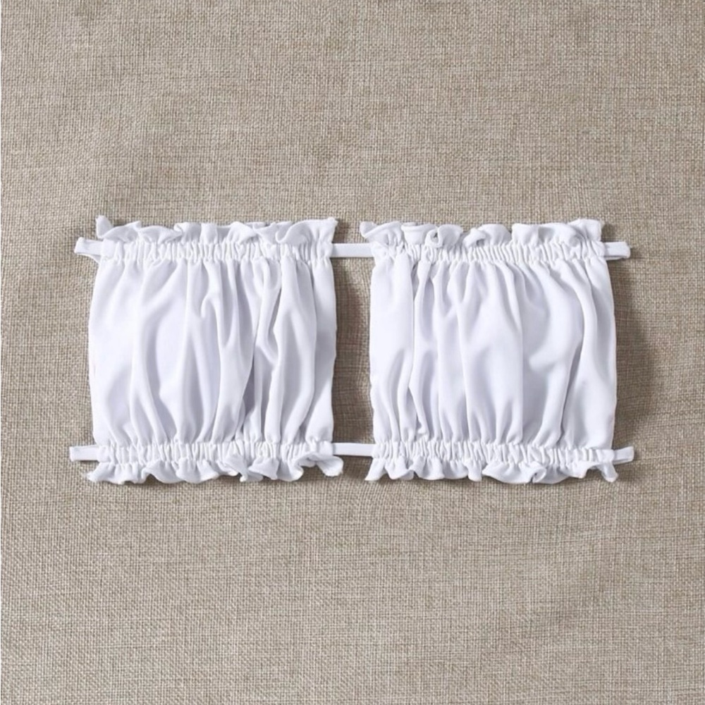 All white swimsuit top